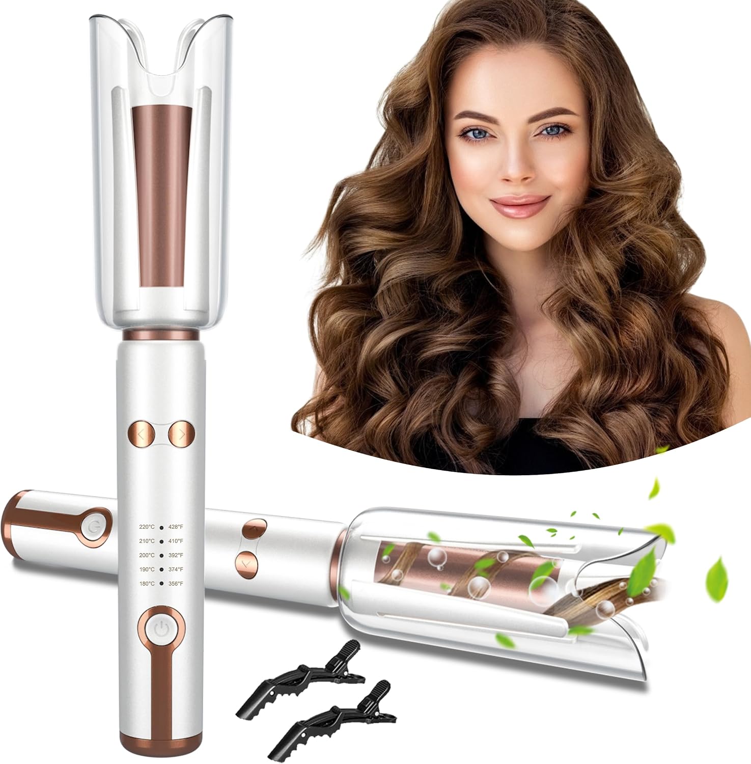 Hair Curling Wand - Rizador de Pelo Automático Giratorio para