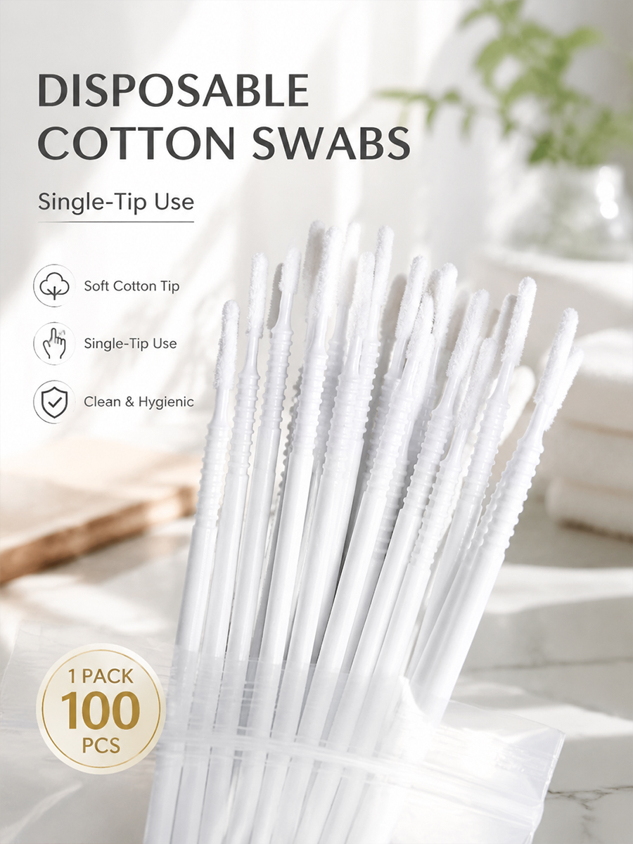 Eyelash Extension - Hisopos de Algodón Desechables Largos para
