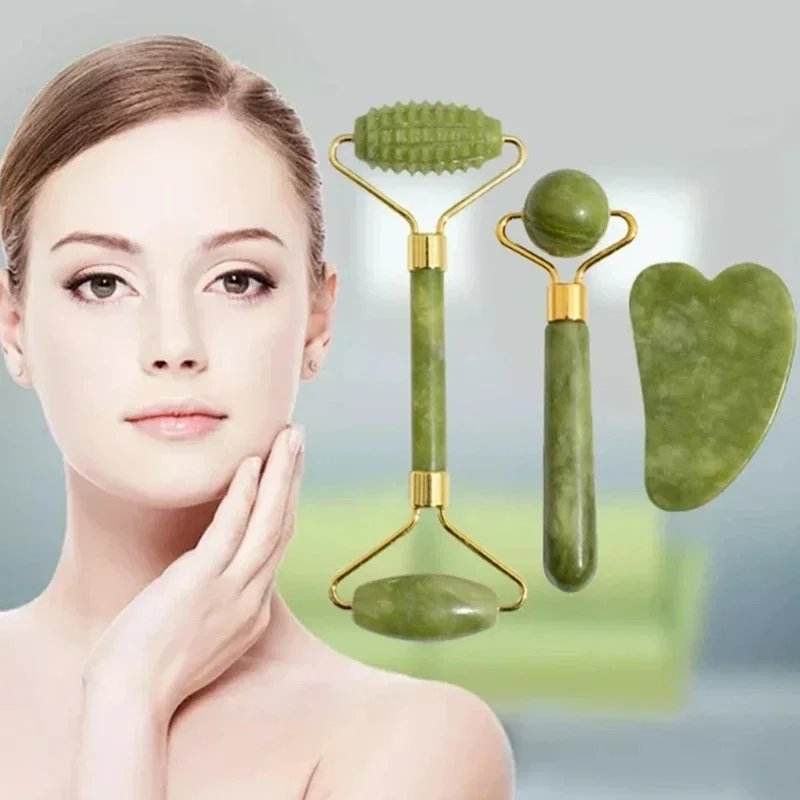 Jade Roller Gua Sha - Rodillo de Jade Natural Gua Sha