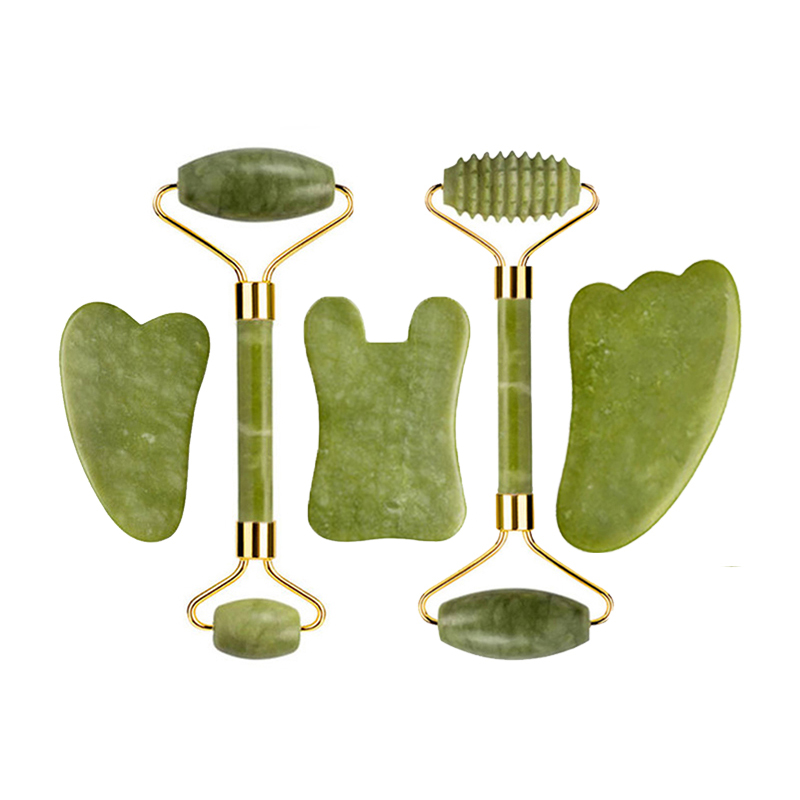 Jade Roller Gua Sha - Rodillo de Jade Natural, juego de