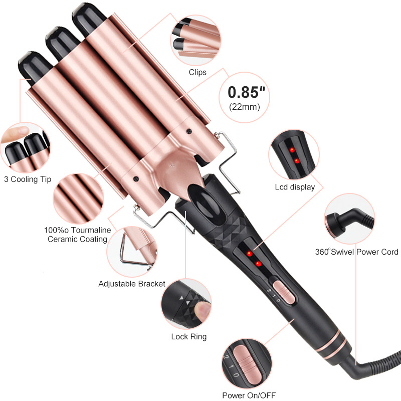 Hair Curling Wand - Set de rizador de pelo 5