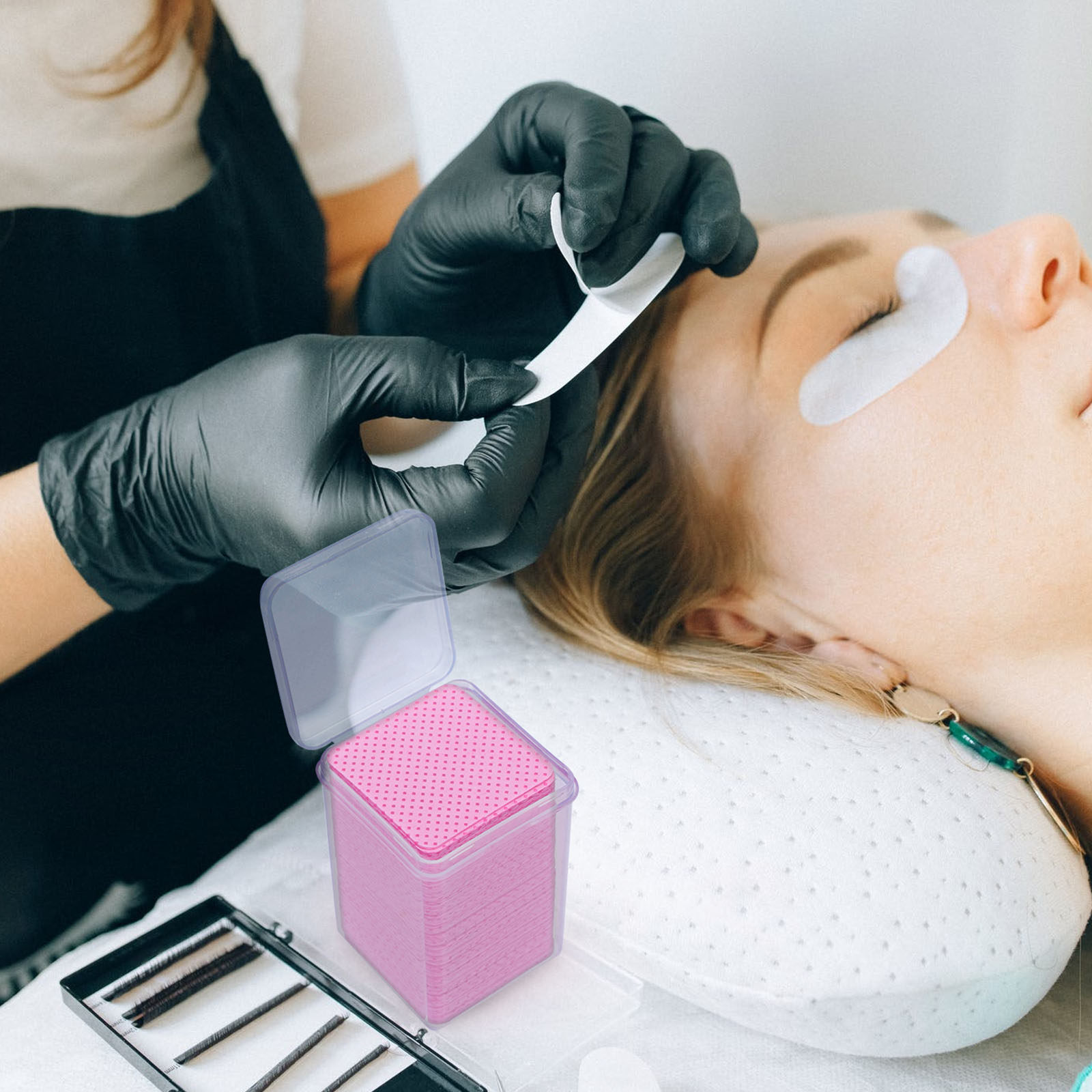 Eyelash Extension - 600 Toallitas de Algodón para Limpieza,