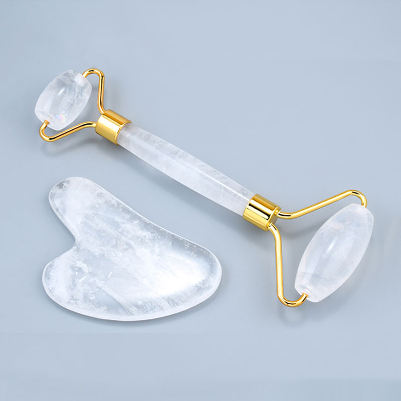Jade Roller Gua Sha - Rodillo de masaje Facial de cristal