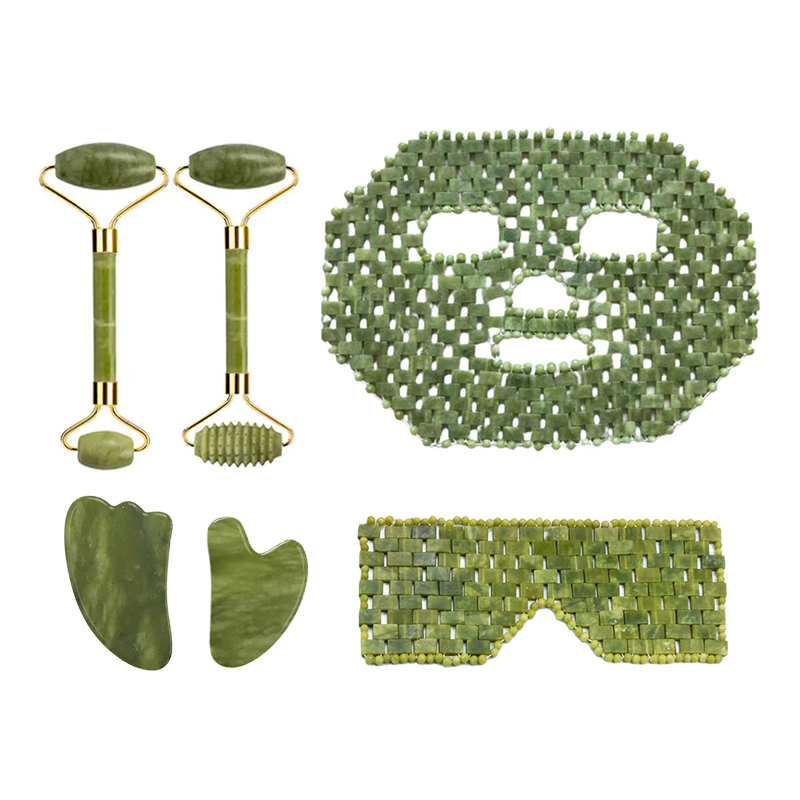 Jade Roller Gua Sha - Mascarilla Facial de Jade Natural Xiuyan,