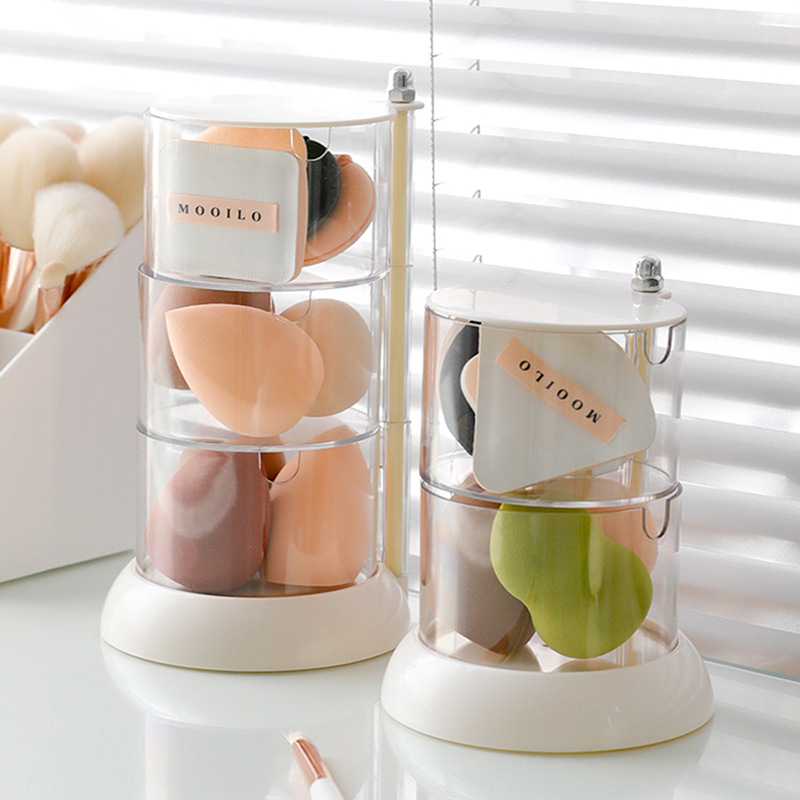 Beauty Makeup Egg - Caja de almacenamiento giratoria de 360