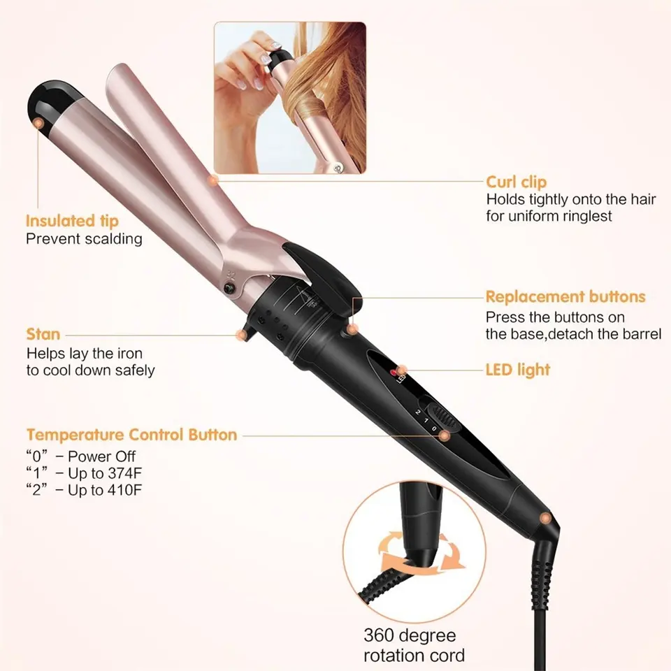 Rizador de pelo de salón profe - Hair Curling Wand reseña y precio