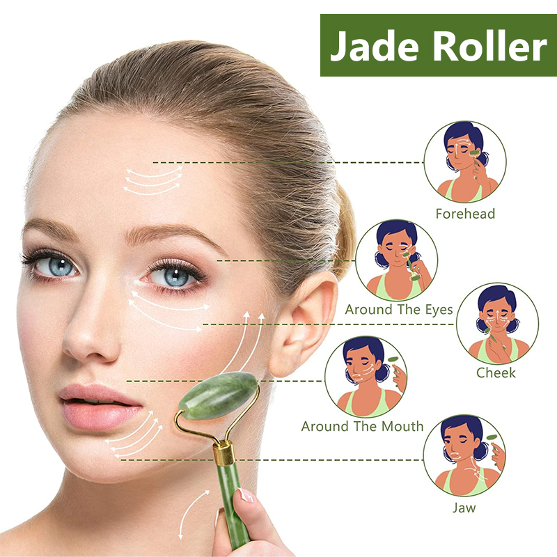 Rodillo de Jade Natural, masaj - Jade Roller Gua Sha reseña y precio
