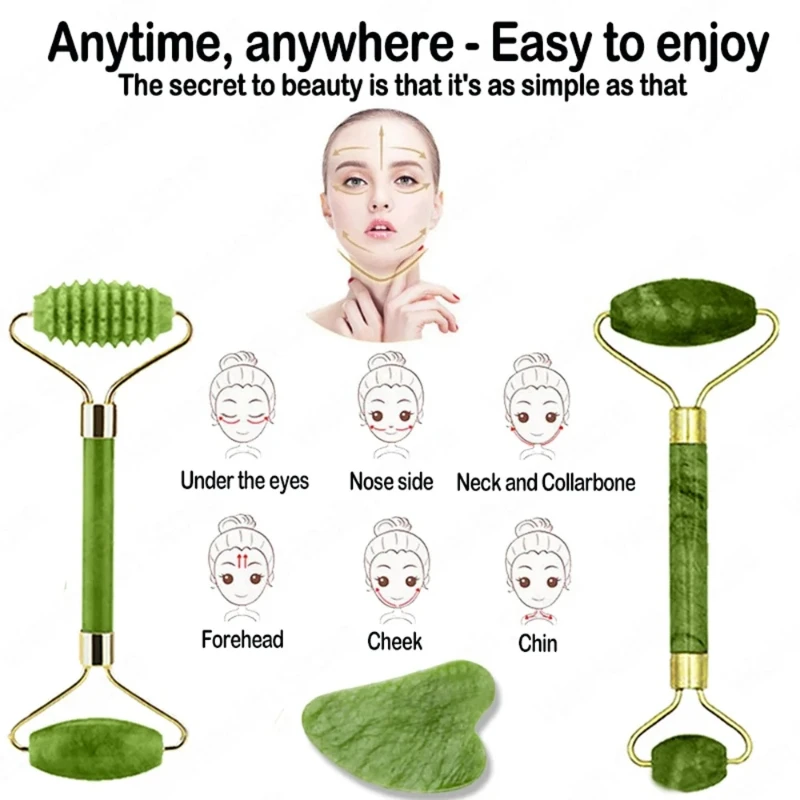 Rodillo Facial de Jade Natural - Jade Roller Gua Sha reseña y precio